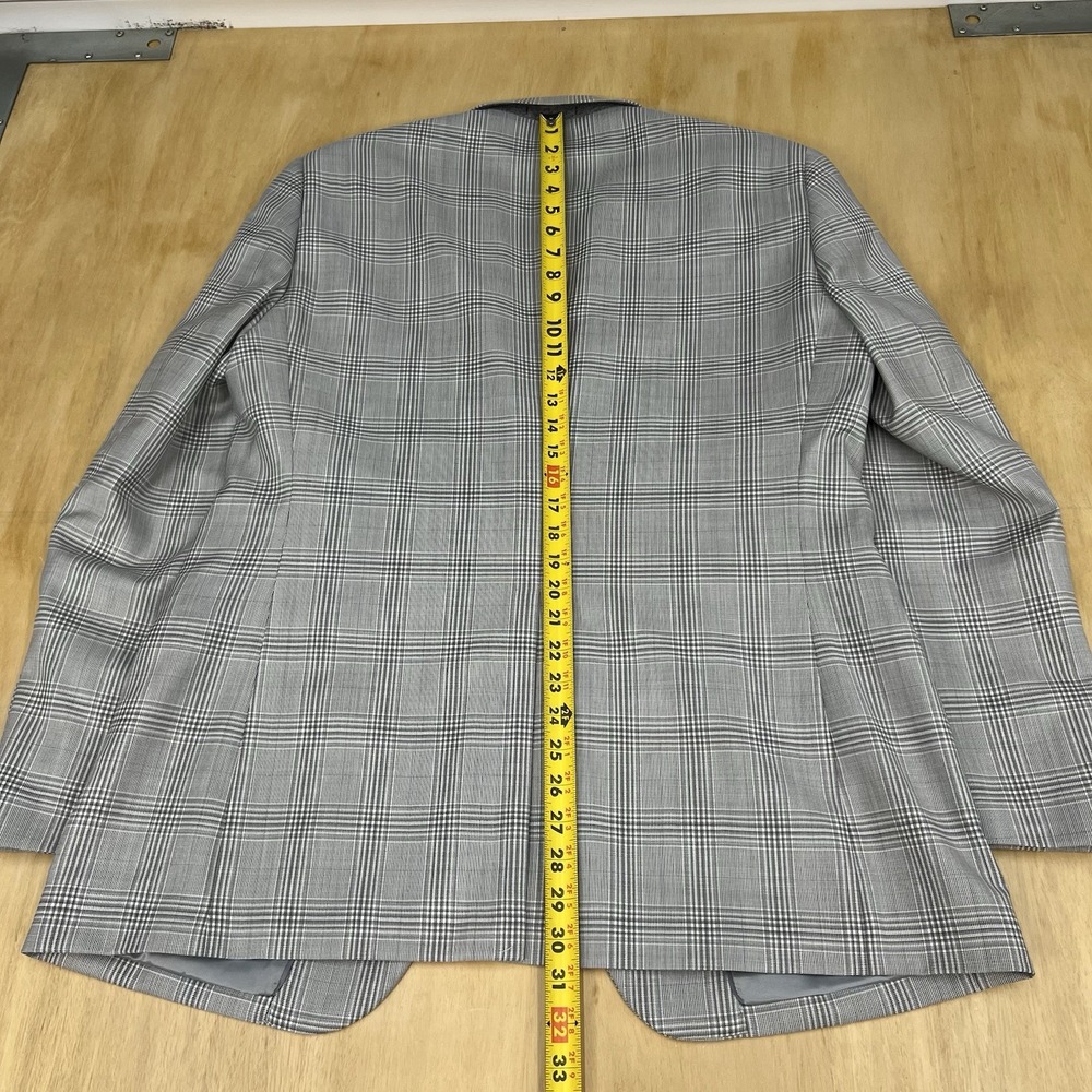 Joseph & Feiss Blazer Jacket Sport Coat Mens 40R Classic Fit Wool Polyester Gray - Picture 5 of 12